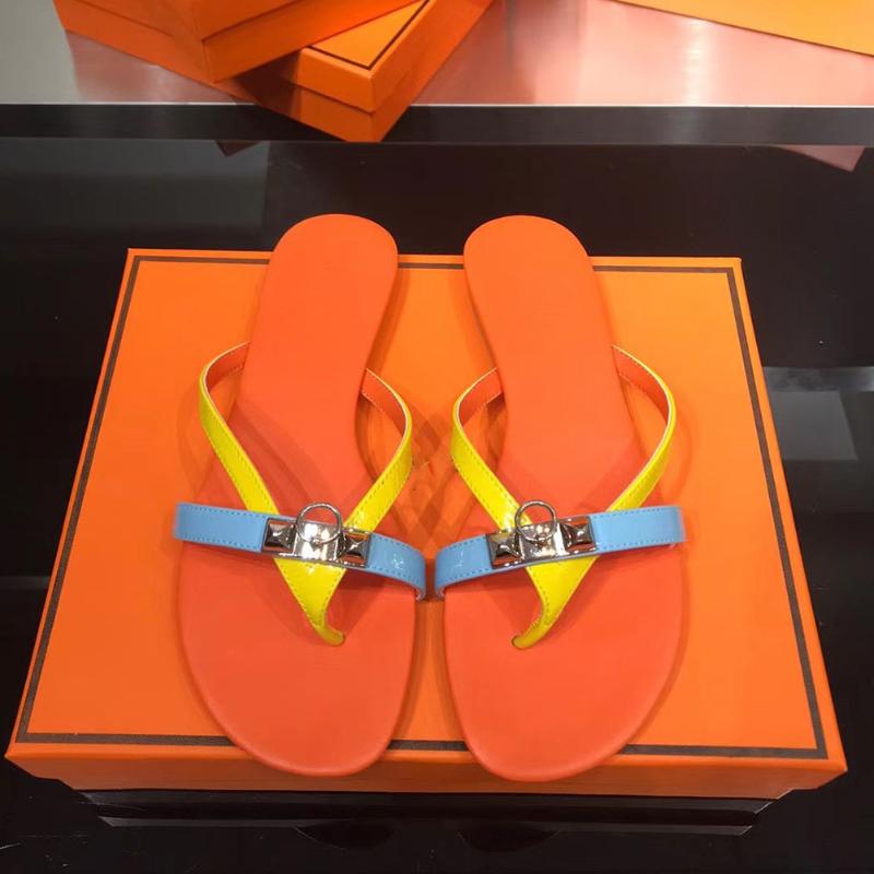 

Brand Design High Quality Women Shoes Summer Slippers Filp Flop Mul-ticolor Flat With Large Size 35-40, Blue purple