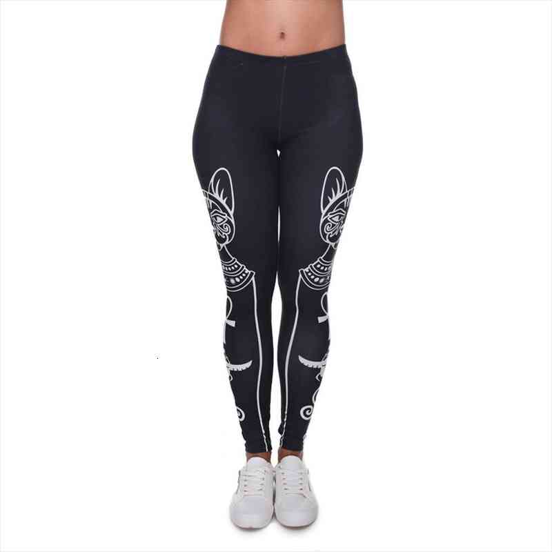 

High Elasticity Egyptian Cat Symbols Printed Fashion Slim Fit Legging Workout Trousers Casual Pants Leggings For Women, Black