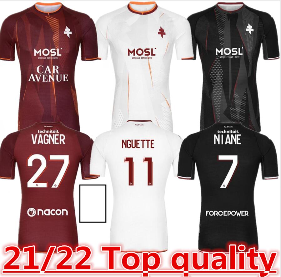 

2021 2022 FC METZ SOCCER JERSEYS DIALLO 20 CENTONZE 18 VAGNER 27 NIANE 7 FOFANA 6 HOME 21/22 JERSEY FOOTBALL SHIRTS thailand top, Black;yellow