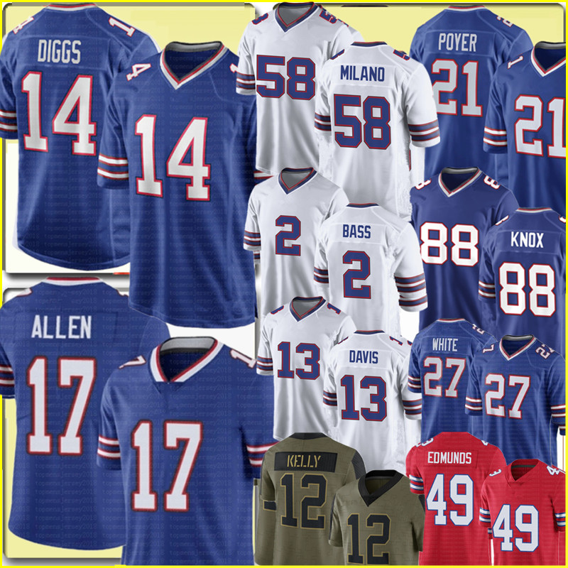 

14 Stefon Diggs 17 Josh Allen Jersey 11 Cole Beasley Dawson Knox Tre'Davious White Football Jerseys Micah Hyde Tyler Bass Matt Milano Jim Kelly Tremaine Edmunds Custom, Youth {s-xl} bier