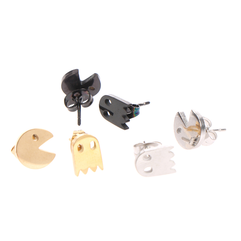 

Stainless Steel Earrings Geometric Women Men Hip Hop Black Star Ghost Spike Stud Earring Fashion Jewelry Best Gift 