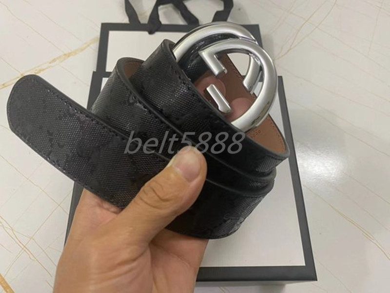 

2021 Fashion Big buckle genuine leather belt with box designer men women high quality mens belts AAA8, Black;brown