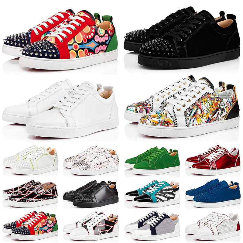 

2021 Designer Red Bottoms Shoes Men's Women's Low Cut Spikes Flats Luxurys Designers Platform Sneakers Big Size Us 13 Black White Blue Fashion Trainers Casual EUR 36-47, 1 (1)