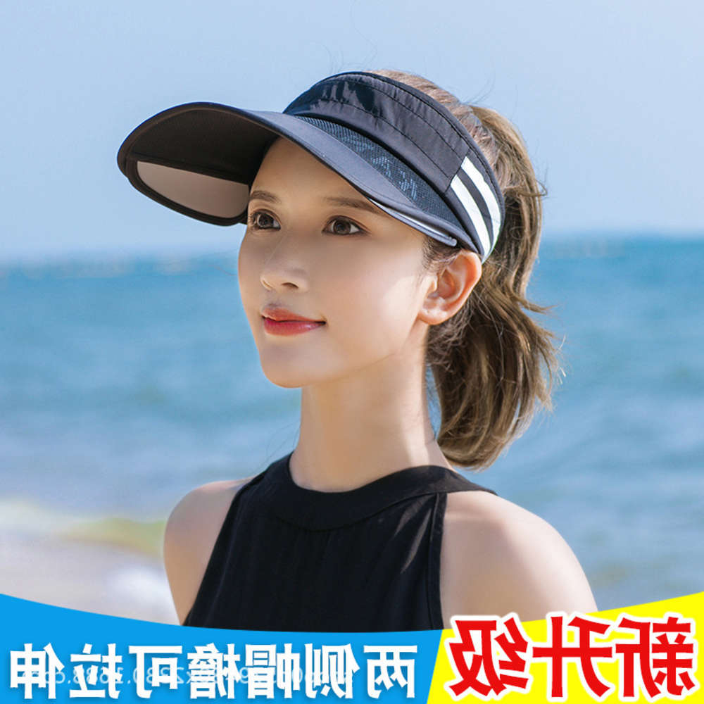 

Baseball cap women's big edge sunscreen pull plate retractable sunshade hat outdoor sports ultraviolet cycling empty top sun, Blue;gray