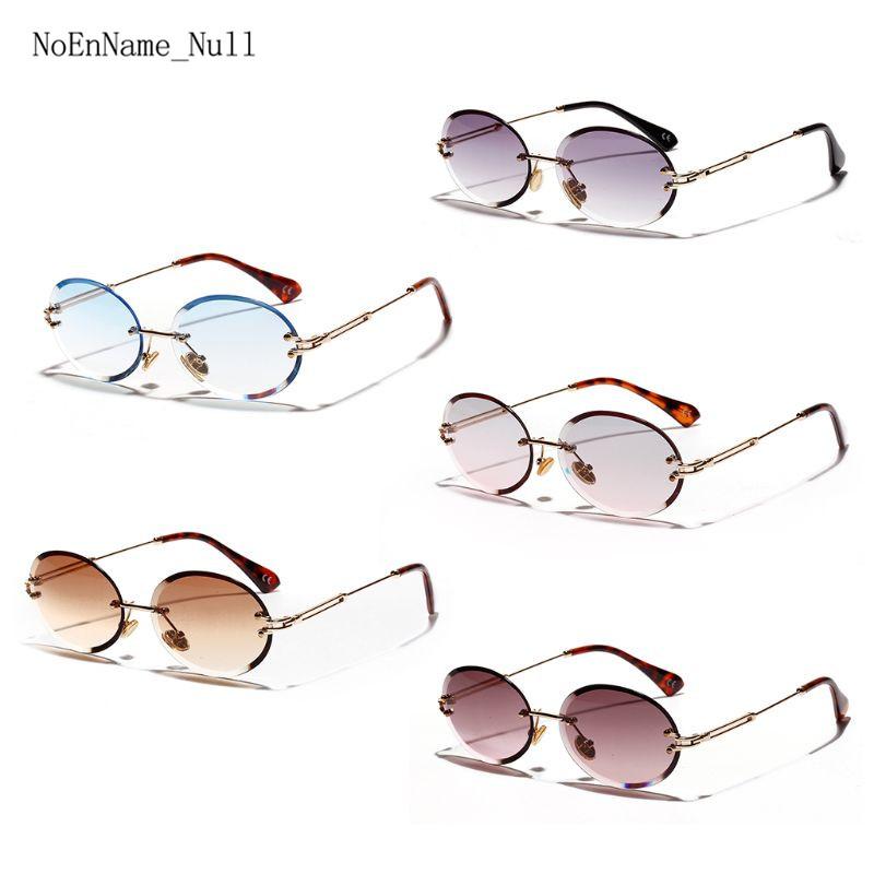 

1Pair Diamond Cut Retro Oval Sunglasses Female Borderless Glasses Decor Gifts