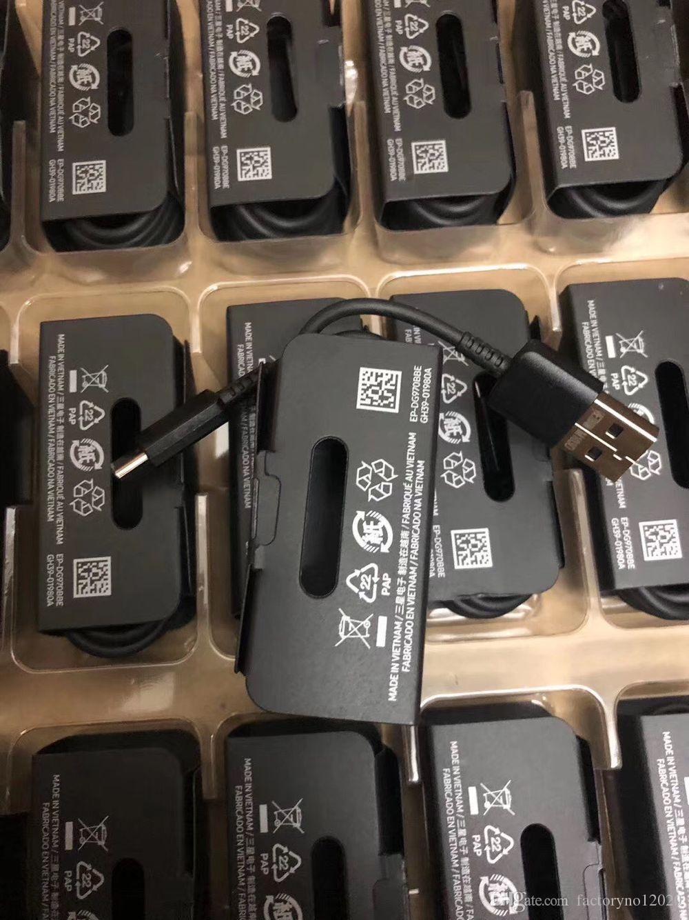 

100pcs s10 usb cable usb type c cable 2a fast charger cable for samsung galaxy s20 s10 plus s9 s8 plus note 10 8 epdg970bbe, Black
