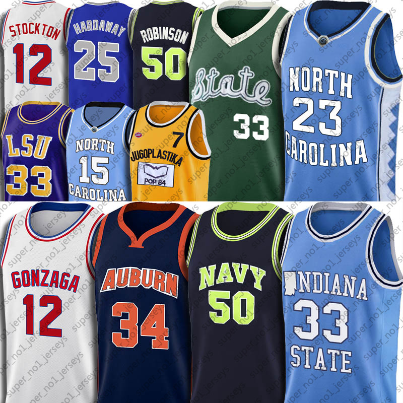 

NCAA Michael Jersey Earvin Larry Johnson Bird Jerseys David Vince Robinson Carter John Gary Stockton Payton Barkley Basketball Jersey