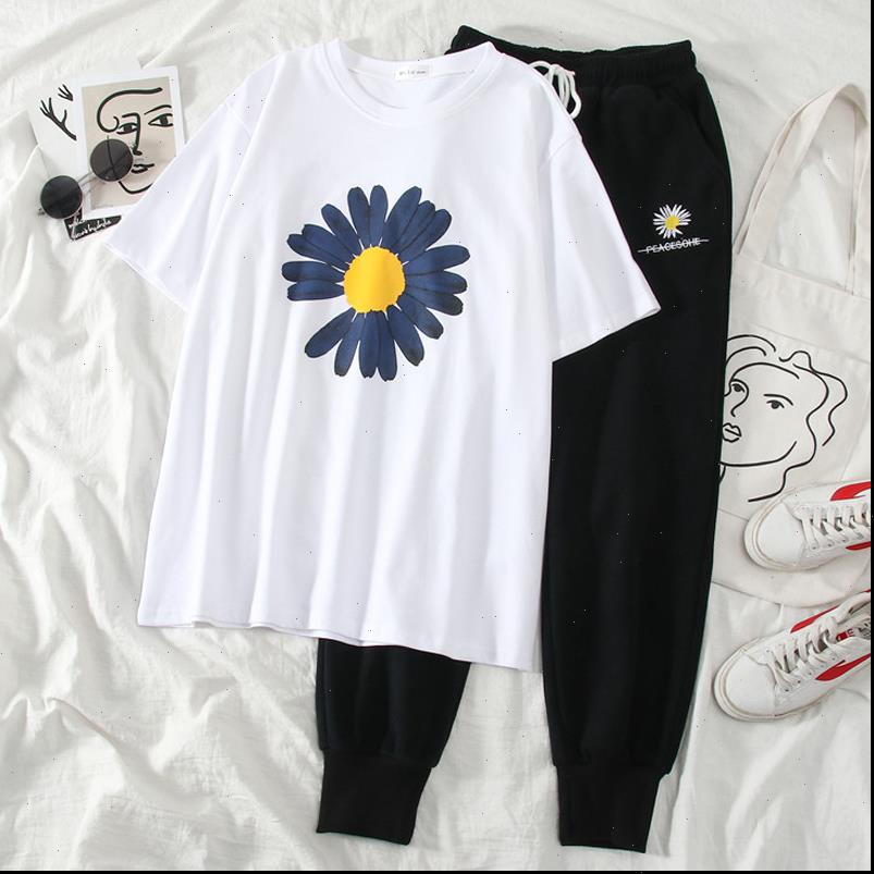 

casual women tracksuits tracksuit pant suit for summer korean style 2 piece set loose flower shirt haren pants outfits, Gray