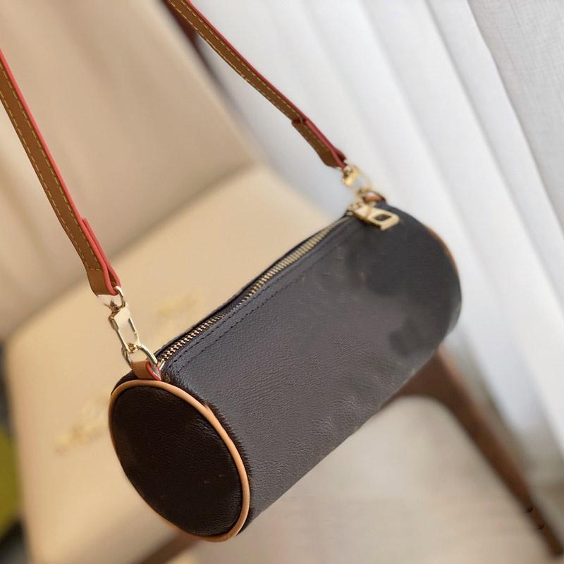 

Middle Ancient Drum Bag Straddling Underarm Bags Women Crossbodoy Handbag Ladies shoulder back Pouch Samll Barrel-Shaped Leather Wallet