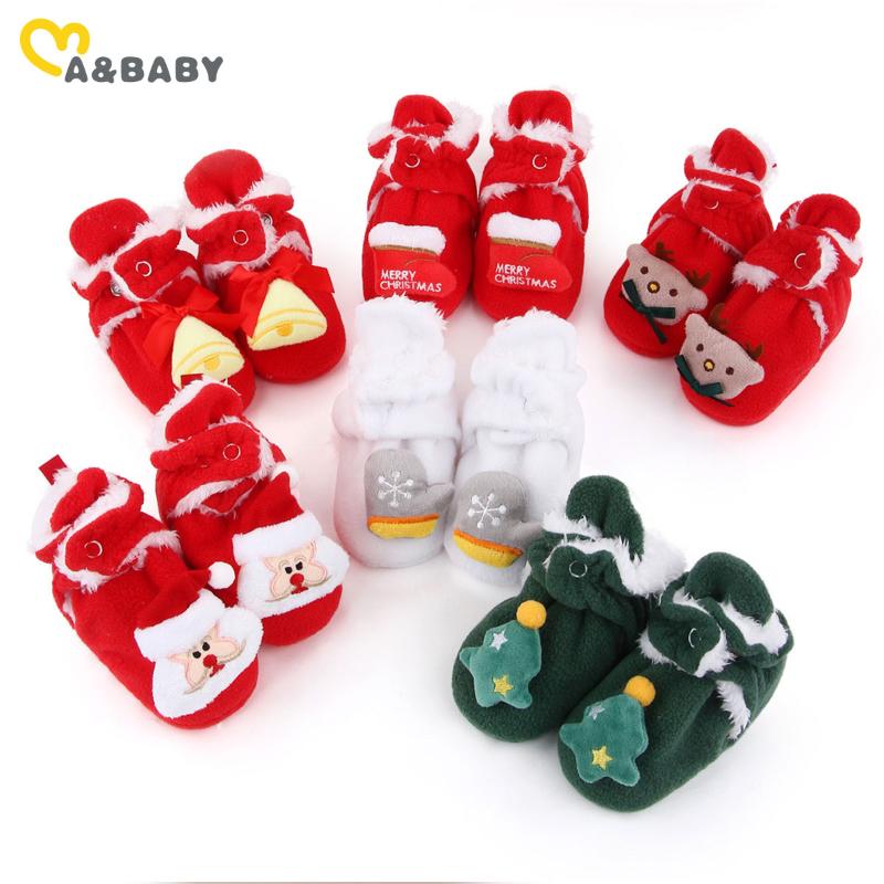 

First Walkers Ma&Baby 0-18M Winter Warm Born Infant Toddler Baby Girl Boy Christmas Shoes Cartoon Deer Xmas