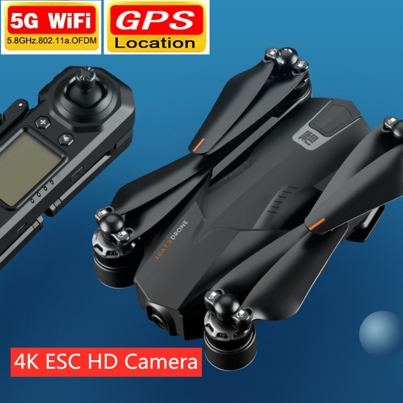 

New GPS Drone With 4K HD Camera 5G WIFI FPV Drones Optical Flow Foldable RC Quadcopter Smart Follow 1KM Long Distance Aircrafts, With 1 battery