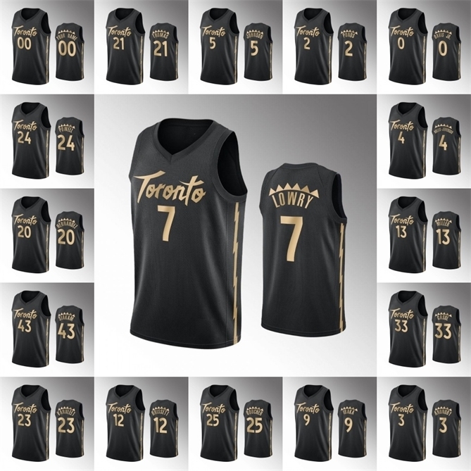 

Toronto\rRaptors\rMen Kyle Lowry Serge Ibaka Pascal Siakam OG Anunoby Norman Powell Fred VanVleet\rNBA Black Custom Jersey
