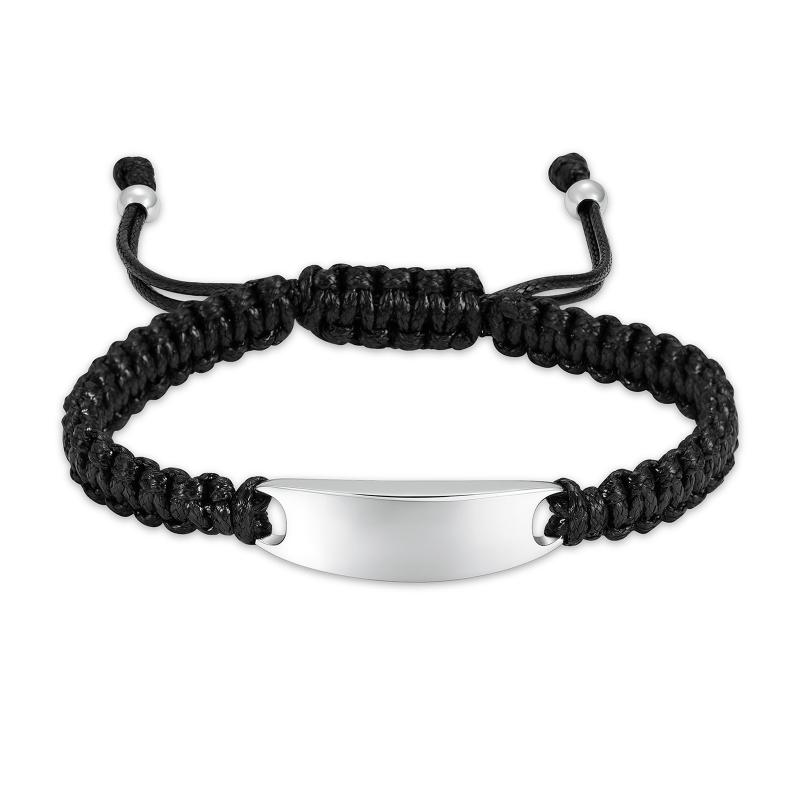 

Bangle Cremation Bracelet For Ashes Handmade Braided Black Rope Adjustable Bracelets Stainless Steel Memorial Urn Jewelry Keepsake