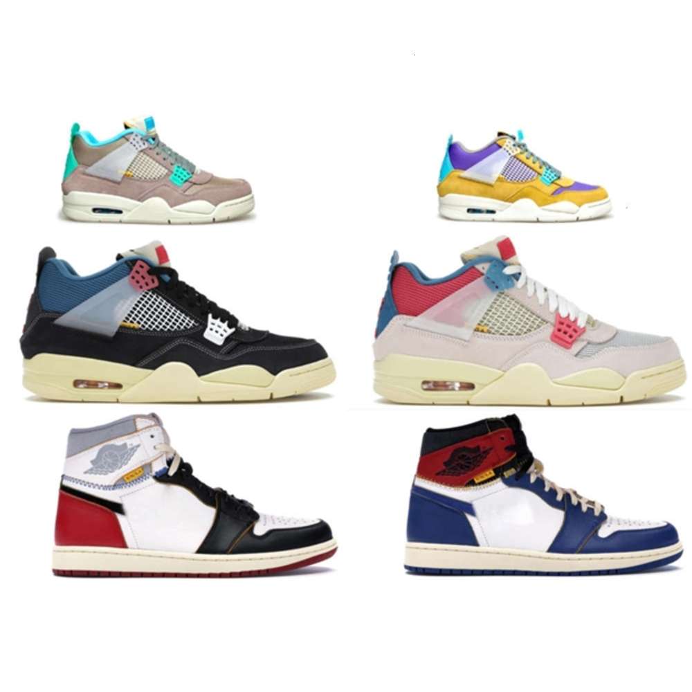 

2021 Authentic 4 Union SP 30th Anniversary Taupe Haze Desert Moss Shoes 4S Guava Ice Noir 1 Los Angeles Black Toe Blue 1S Men Women aaronKwok