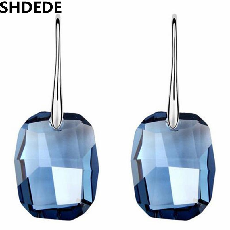 

Dangle & Chandelier SHDEDE High Quality Big Blue Crystal From Long Drop Earrings For Women Vintage Fashion Jewelry -5322