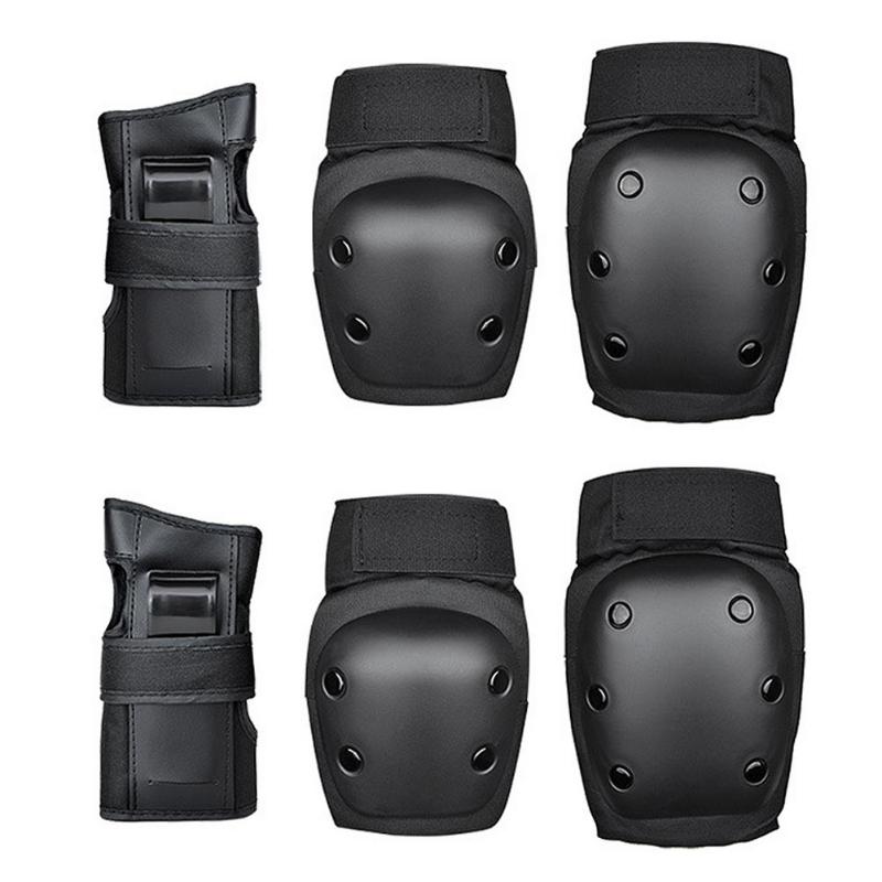 

Elbow & Knee Pads 6pcs Protective Gear Set Skating Pad Wrist Hand Protector For Kids Adult Cycling Skateboard, As pic