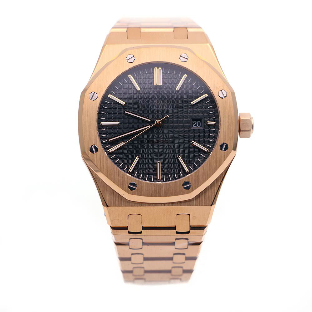 

Limited Royal Watch Wrist Men's Automatic 42mm Index Blue Dial Transparent back Mechanical Dress Luxury Oak Selfwinding 15500 15400, Slivery;brown