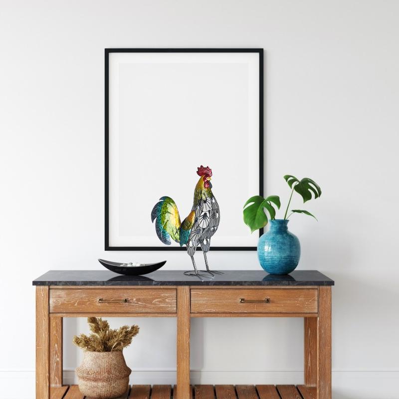 

Metal Sculpture Carved Iron Rooster Home Furnishing Artwork Craft Gifts Garden Decoration Sculptures Decoracion Jardin Decorations