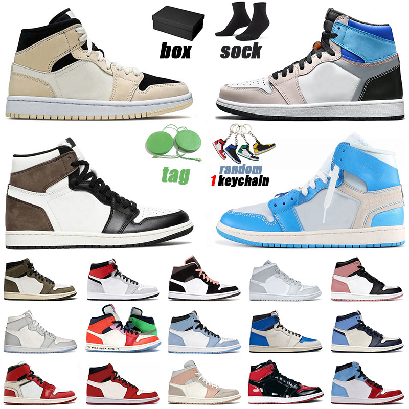 

2021 Jumpman 1 1s Retro Basketball Shoes Mens Womens High OG Dark Mocha Off Obsidian University Blue UNC Mid Dutch Green White Grey Onyx Pink Sports Sneakers Trainers, B21 36-46 dio