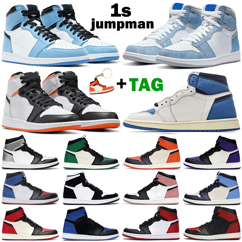 

men women jumpman basketball shoes 1s high OG 1 Military Blue Electro Orange Shadow 2.0 Hyper Royal University Banned mens trainers sneakers