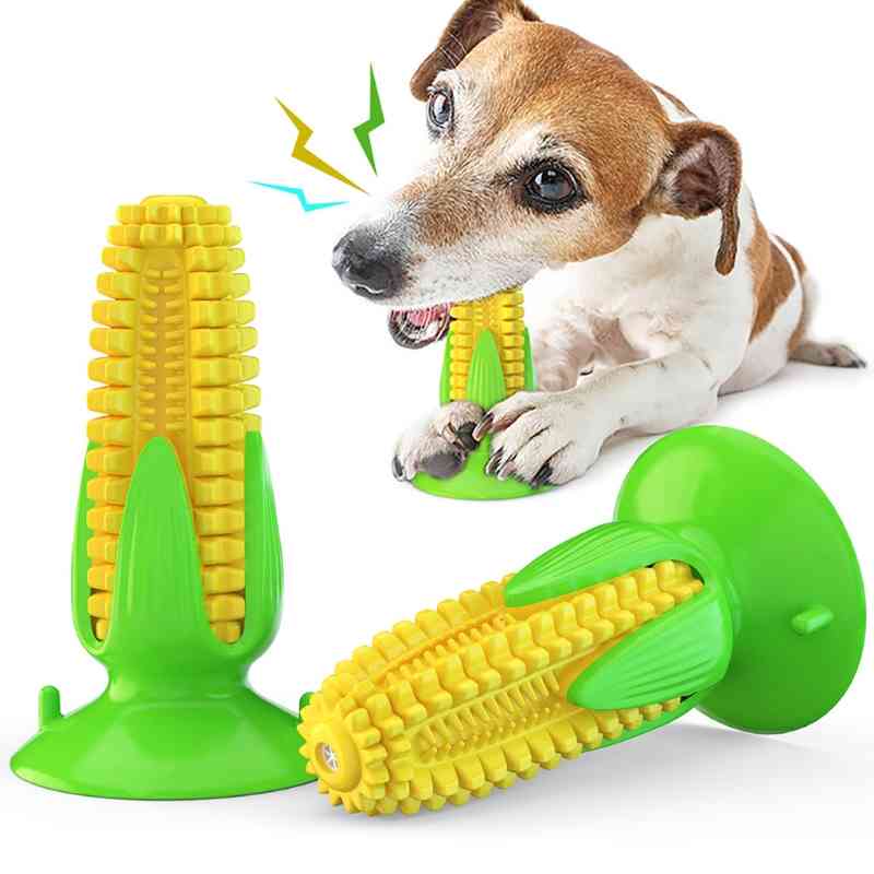 

Dog Toothbrush Chew Toy Molar Rod TPR Stick Corn Teething Cleaning Dental Toys