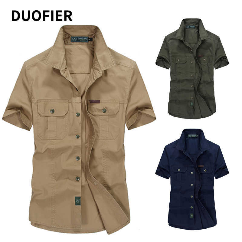 

Men's Shirts Slim Fit British Style Cotton Lapel Collar Male Solid Short Sleeve Office Military Army Green 5XL 210721, Mg8808dark blue