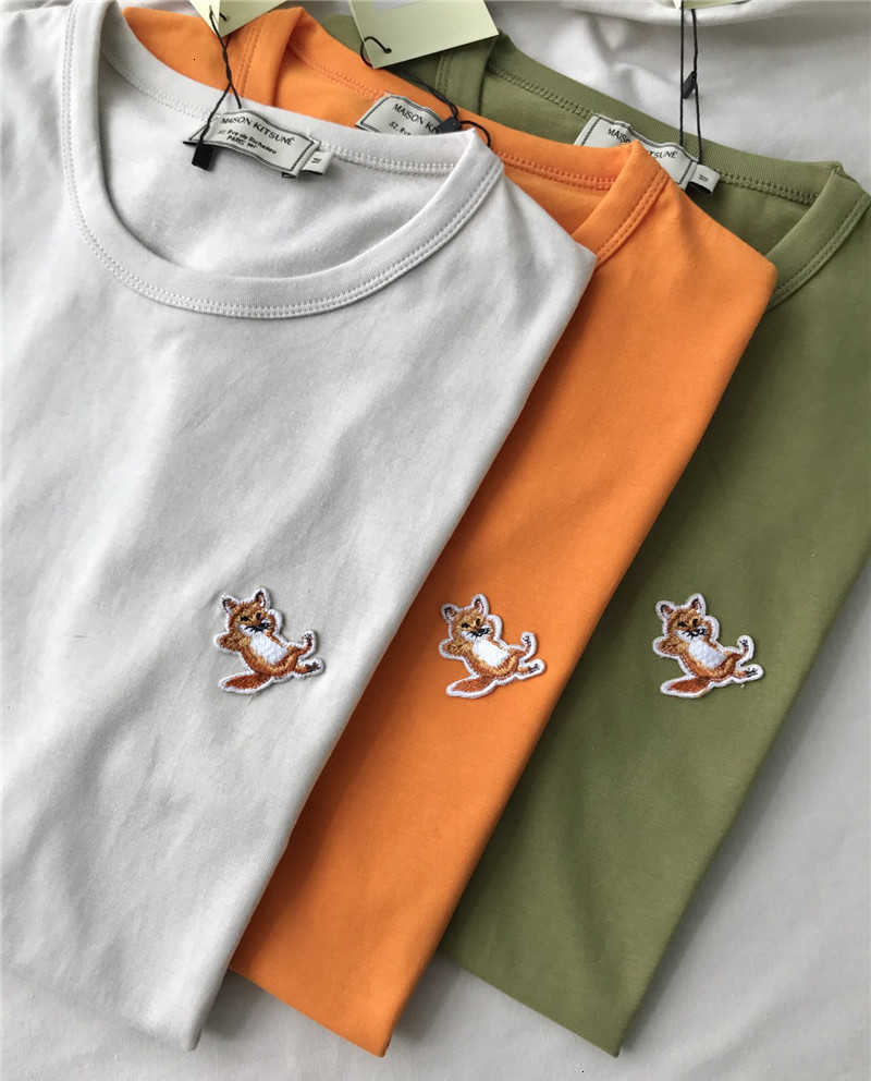 Men's T-Shirts Maison Kitsune Embroidery Women t Shirts Tees Hiphop Oversized Men Cotton T-shirt 3H9Y-image-703380099