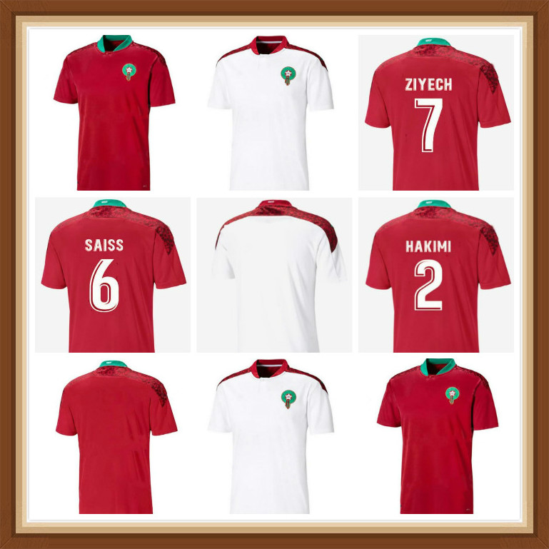 

Maillot Maroc 2021 Morocco Soccer Jersey Home Red Away White HAKIMI ZIYECH ALIOUI MUNIR TOP Quality 21 22 Mens Maillots de foot, Black;yellow