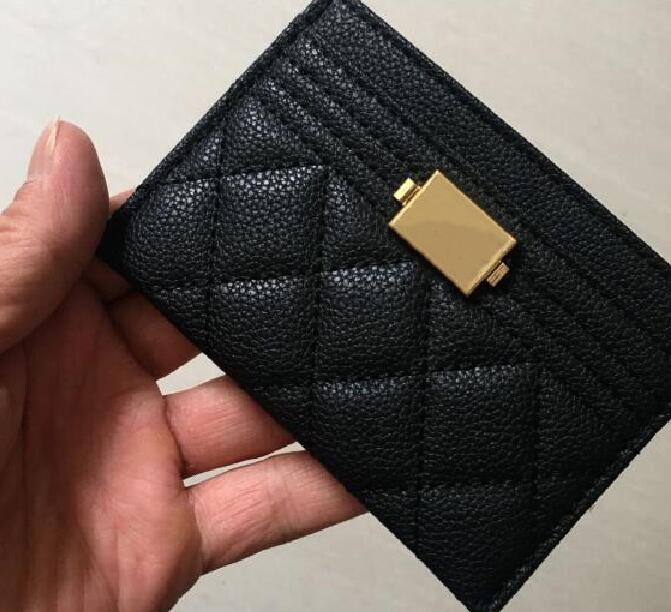 

Women Card holder Fashion Mini coin purse Elegant lady Caviar Wallet, Black