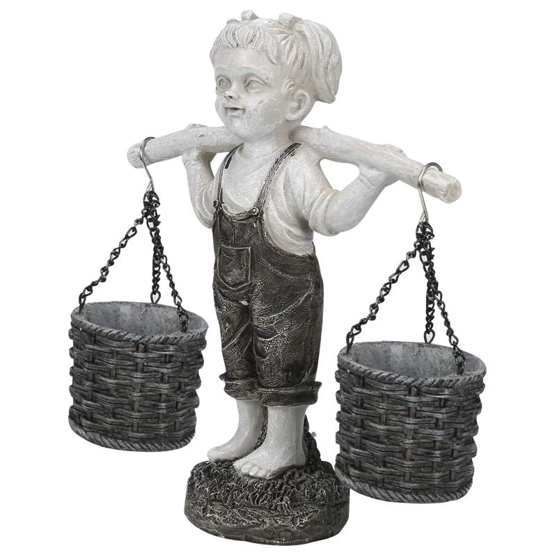 

Garden Statue Little Girl Giving Flowers And Courtyard Art Decoration Supplies Decorations