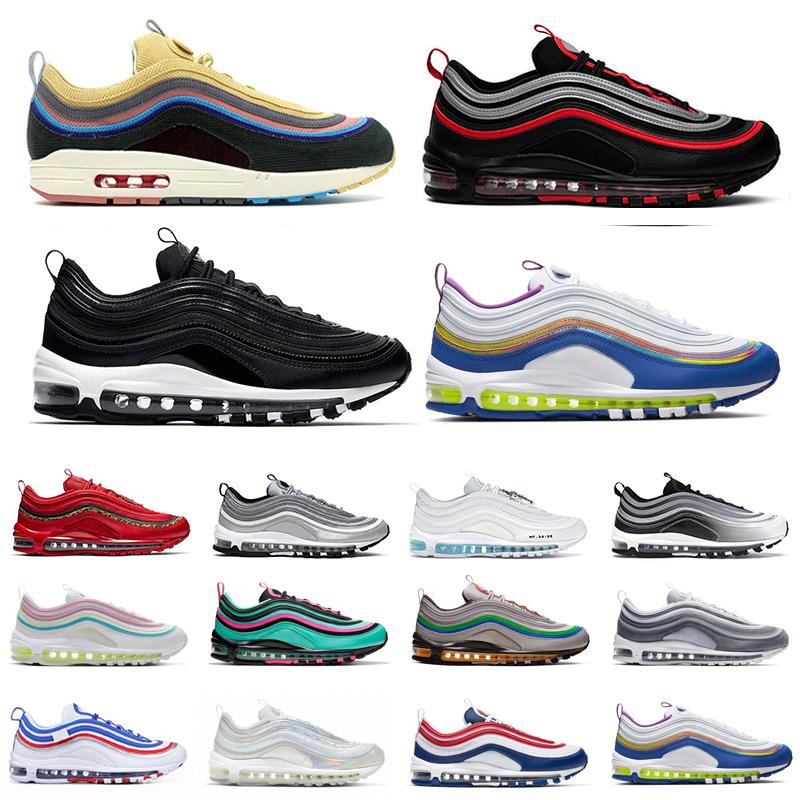 

2021 Top Quality MSCHF Lil Nas Satan 97 Running Shoes Triple White 97s Trainers NDFTD Green Undefeatede Worldwide Black Metallic Gold Sports Sneakers, Box