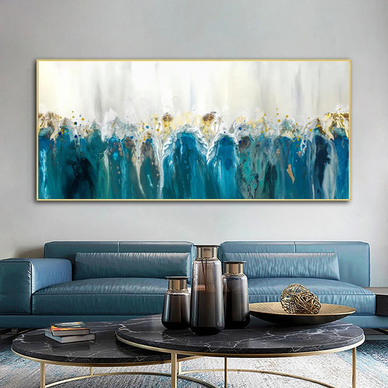 

Abstract Green Canvas Painting Wall Art Pictures For Living Room Modern Home Decor Golden Nordic Posters And Prints Wall Decor