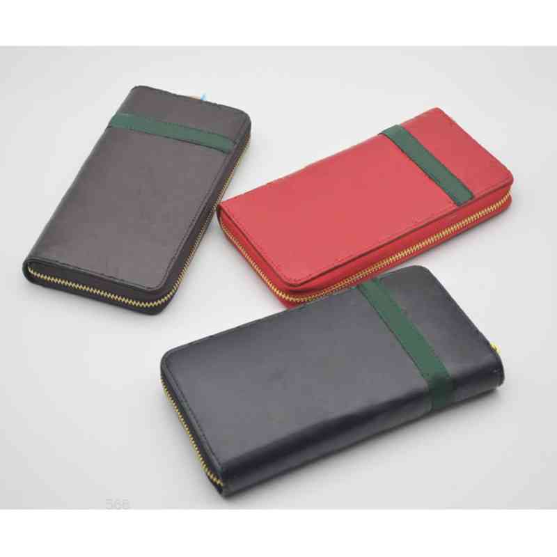 

Designer men and women fashion long zipper clutch bag casual walletMRXQi, Black