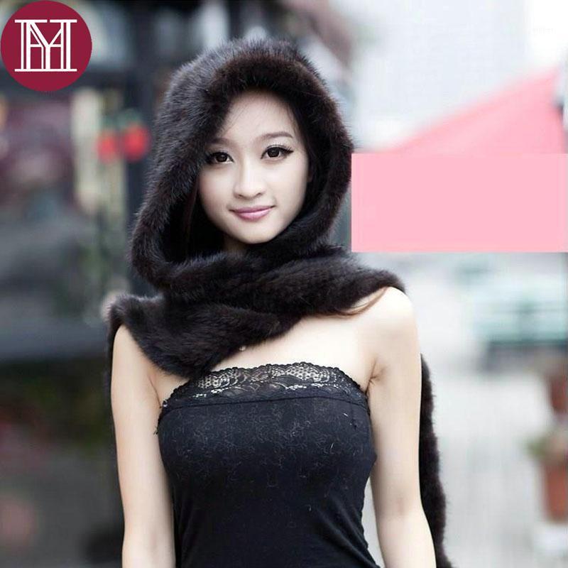 

Scarves Women Scarf Nature Neckerchief Fashion Lady Real Fur Muffler With Hooded 100% Poncho Brand, Blue;gray