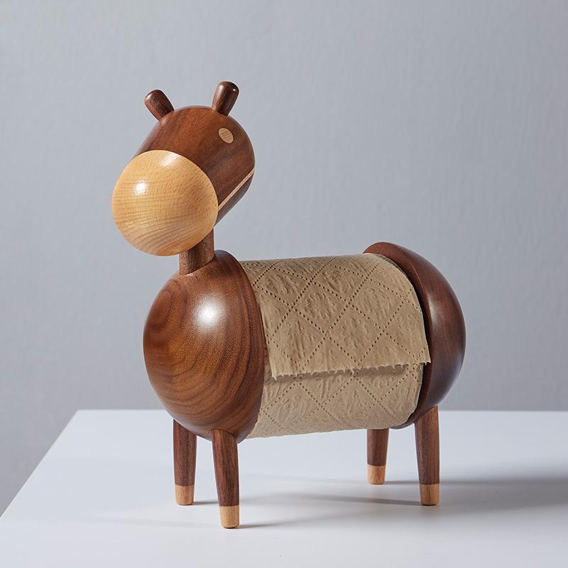 

Napkin Holder Wood Kitchen Paper Wooden Home Storage Removable Creative Small Gifts Donkey Backpack