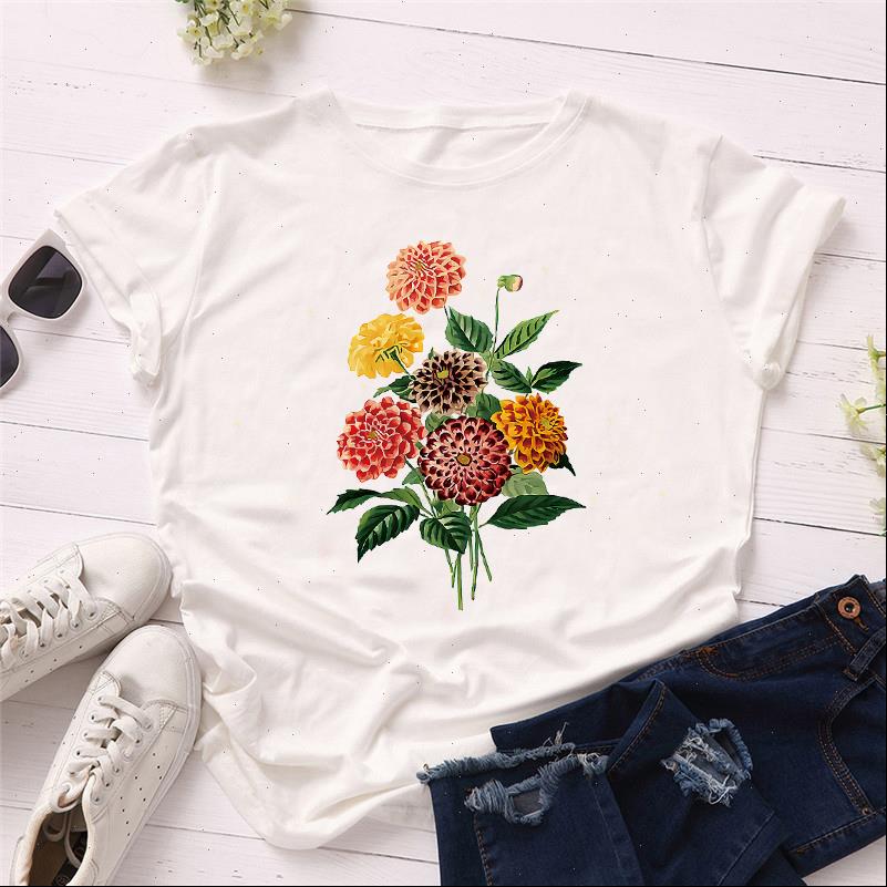 

Women Womens T Shirts Summer Short Sleeve Floral Daisy Fashion Lady Top Shirt Ladies Graphic Female Tee, White