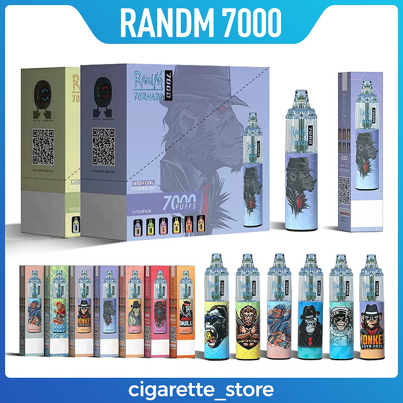

Original RandM Tornado 7000Puffs Disposable Electronic cigarettes Pod Device Kit 1000mAh Rechargeable Battery 14ml Prefilled Pods