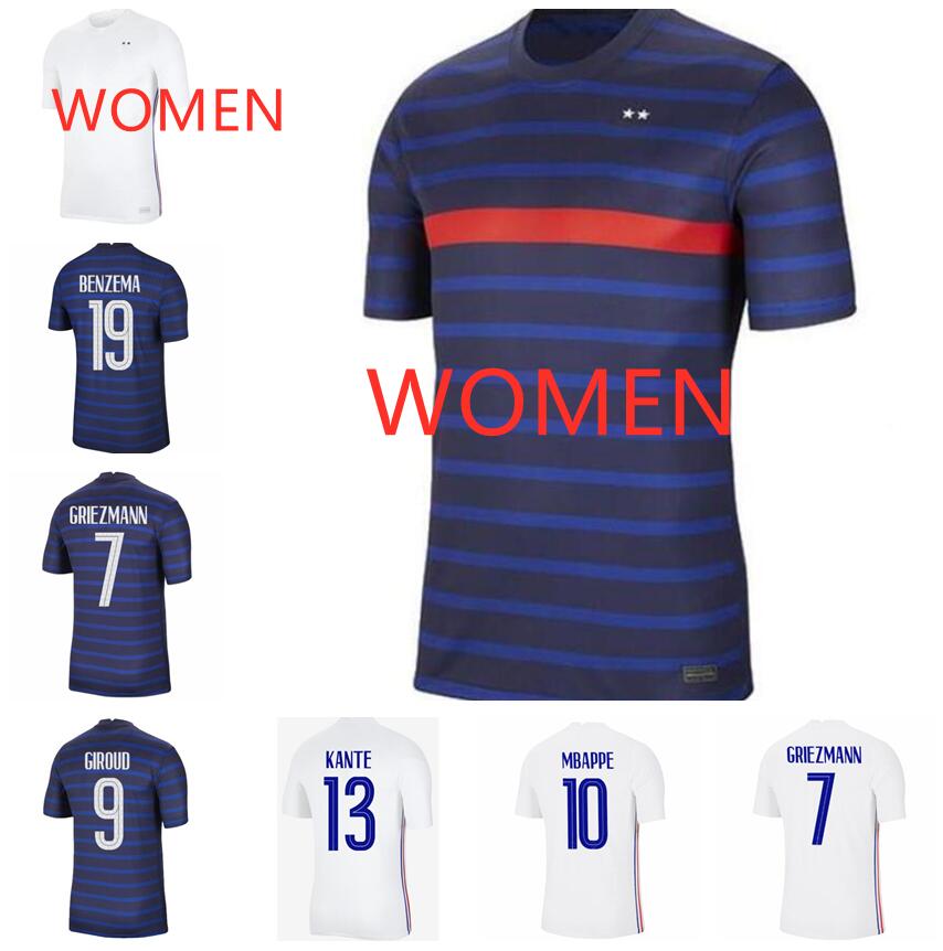 

20 21 WOMEN France soccer jerseys POGBA GRIEZMANN PAYET KANTE Mbappe Football shirts PAVARD home away femmes, Black;yellow