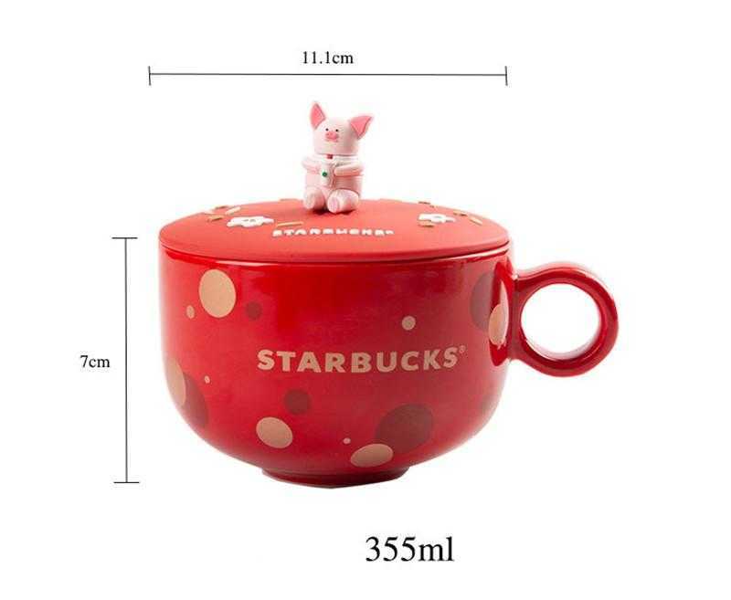 Hot 350ml Pig Starbucks Cups Ceramics Cute Little Pig Coffee Mug 2019 New Years Chinese Zodiac Little Pig Cup For Gift