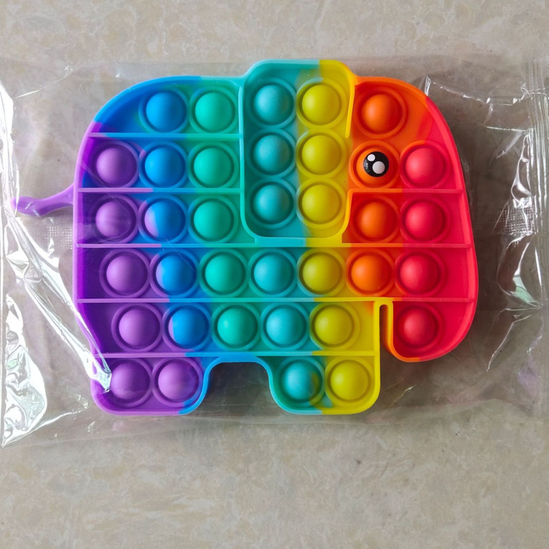 

Silicone Rainbow Elephant Push Pop Bubble Popper Fidget Sensory Finger Puzzle Board Stress Relief Desktop Toys Family Poo-its Poppers Vent Ball With Pack G55FK7I
