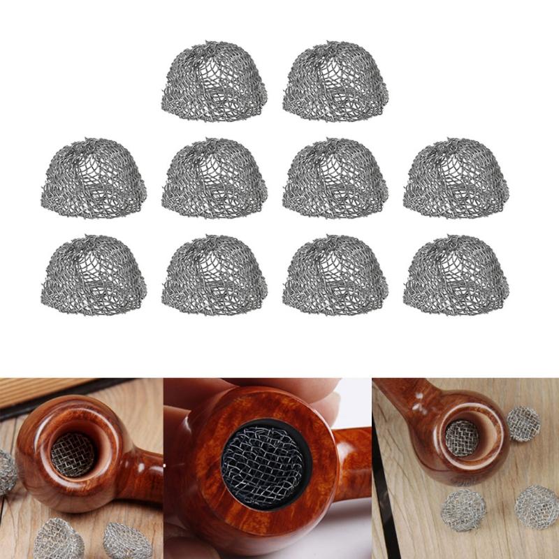 

10Pcs Tobacco Smoking Pipe Metal Filter Screen Steel Mesh Rimmed Dome Bong Shake Accessories Pipes
