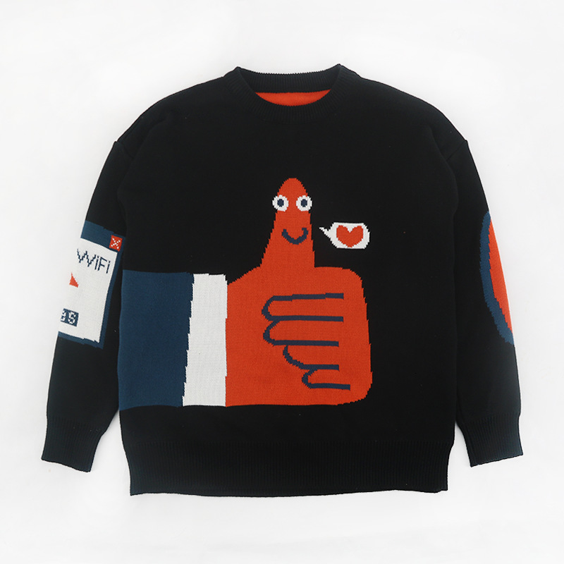 

Men's Sweaters Female knitted sweater, women's blouse with long sleeves, Japanese, , thick, autumn, urban fashion, round collar, girls'sweater 8G7Z, 1# shoe box