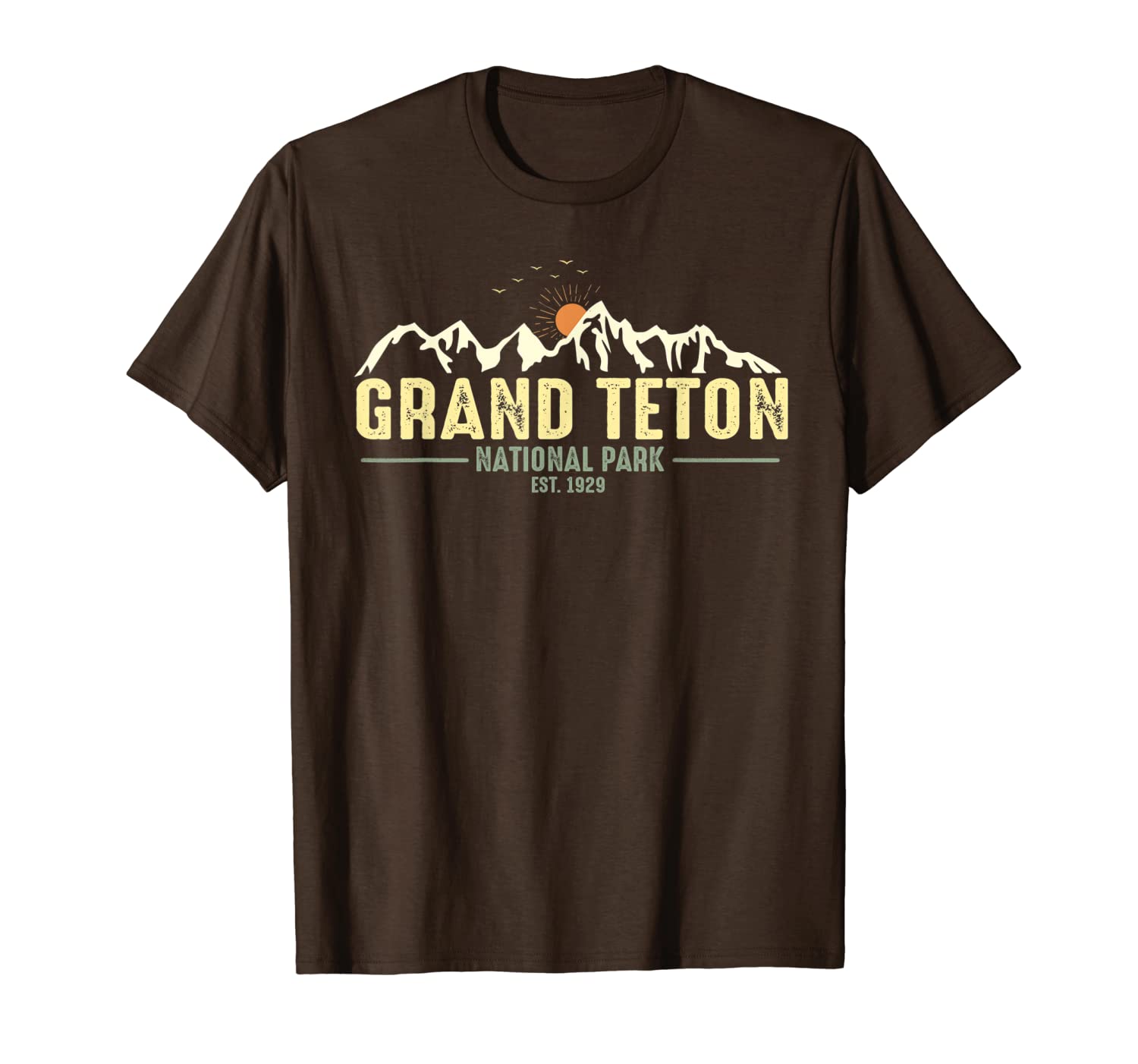 

grand tetons national park vintage mountains landscape hike t-shirt, White;black