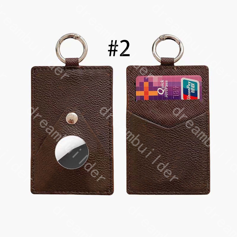 

2021 Top fashion designer cases for AirTag case PU leather key chain cardholder Anti-lost device protective cover Air Tag shell