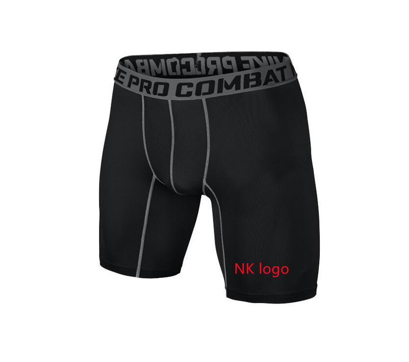 

Wholesale-Men Sports gym shorts basketball Running compression Sweatpants Bodybuilding Combat quick-drying Training Leggings men's high elasticity short pants, Black