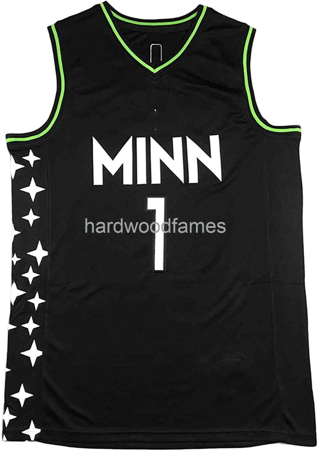 

Stitched #1 Anthony Edwards BLACK Basketball Jerseys custom men women youth basketball jersey -5XL 6XL