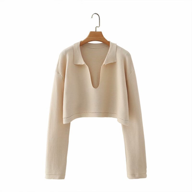 

Paris Girl Autumn Winter Sexy Knitted V Neck Sweater Women Short Loose Female Knitwear Pullover Long Sleeve Tops 210524, Burgundy