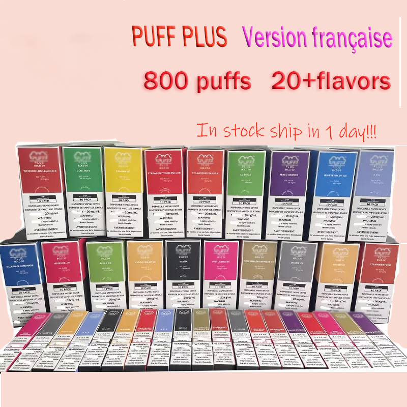 

PUFF PLUS Bold Disposable Pod Device Kit E-cigarettes 800 Puffs 550mAh Battery 3.2mL Prefilled Cartridge Vape Stick Pen 20+ Flavors