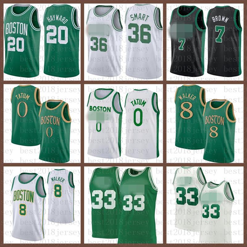 

2021 New Basketball Jersey Boston Celtics 33 Marcus 36 Smart Jayson 0 Tatum Kemba 8 Walker Marcus 36 Smart Gordon 20 Hayward Green, Black;red