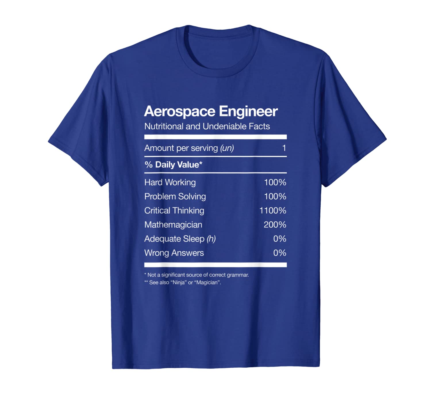

aerospace engineer shirt nutritional facts engineering, White;black